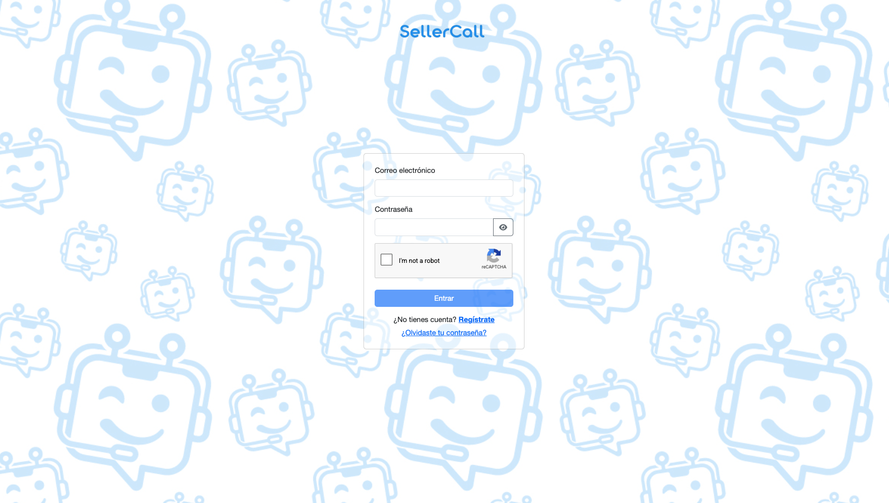 SellerCall login screen
